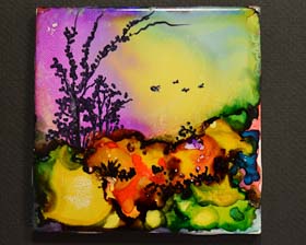 Protecting and Finishing Alcohol Ink Tile Paintings - Alcohol Ink